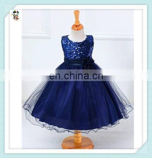 Princess Party Fancy Puffy Dark Blue Flower Girl Dresses HPC-3114