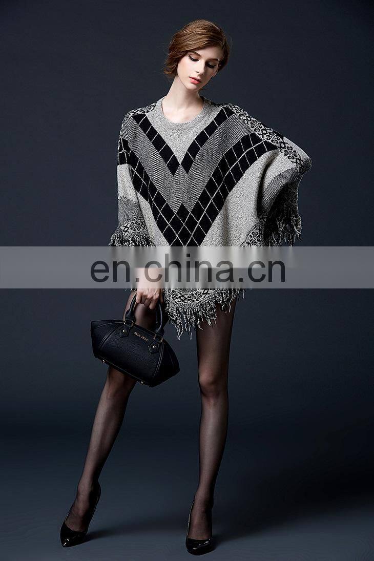 2015 Autumn fashion dress women wear poncho sweater pullover sweater