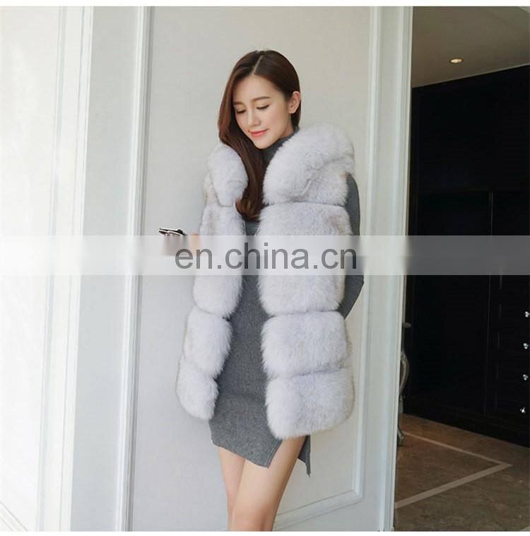Top Quality Comfortable Wholesale Vest Real Fox Fur Hood Vest / Cheap Fur Vest
