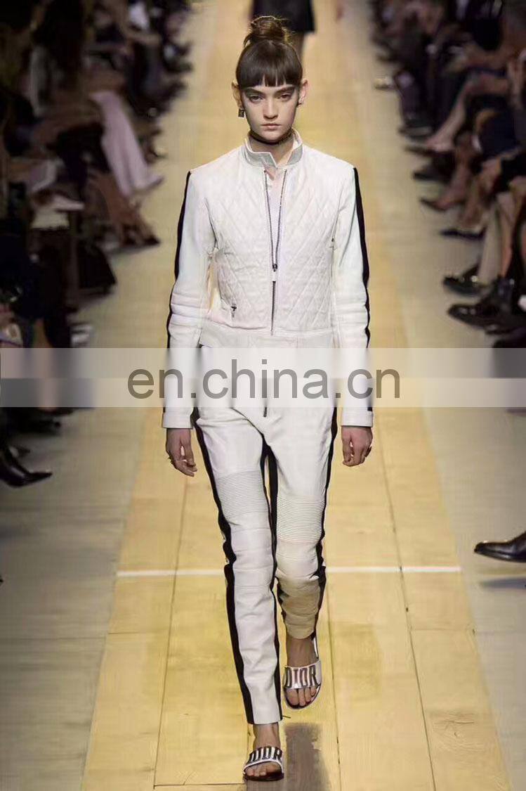 Wholesale Fashion Clothes Cheap Floral Real Leather Jacket Girl