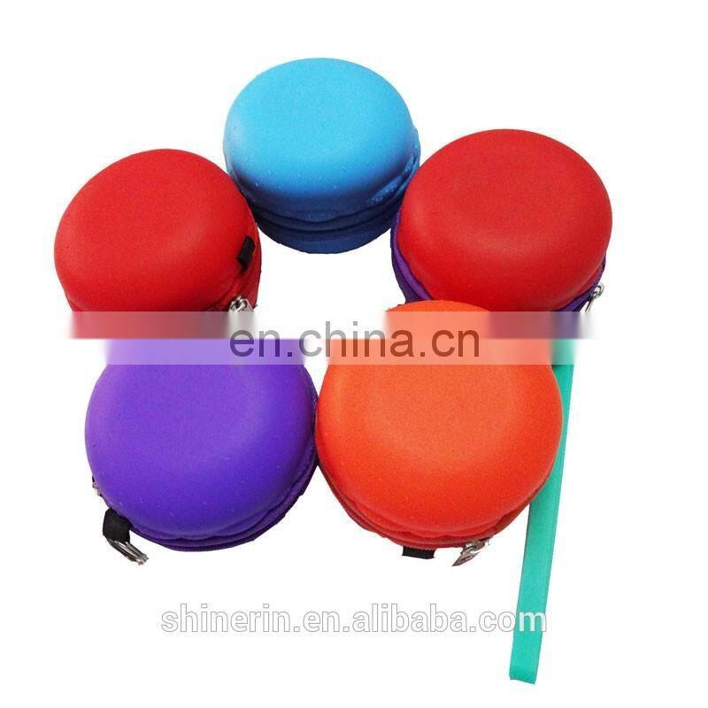 Round MacaronCoin Bag Custom Women Clutch Purse Fashion Girls Silicone Wallet