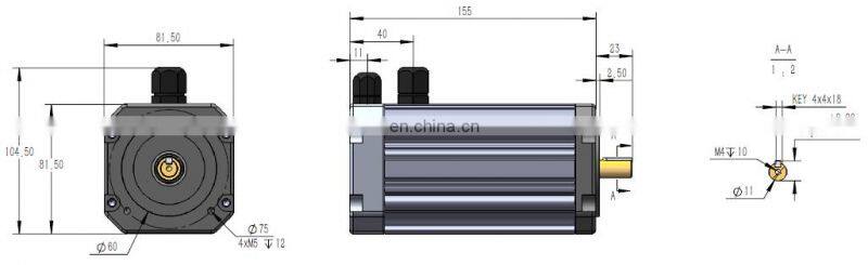 low noise 400W 2000RPM 12V Brushless dc motor