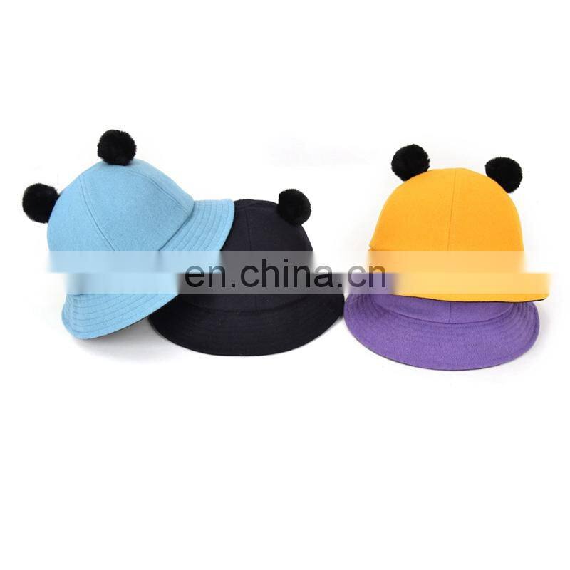 Keep Warm Custom Melton Wool Bucket Hats For Kids
