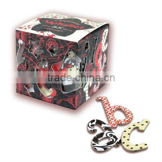 DIY Decor Craft Cube Box Scrapbook Chipboard Alphabet Letter