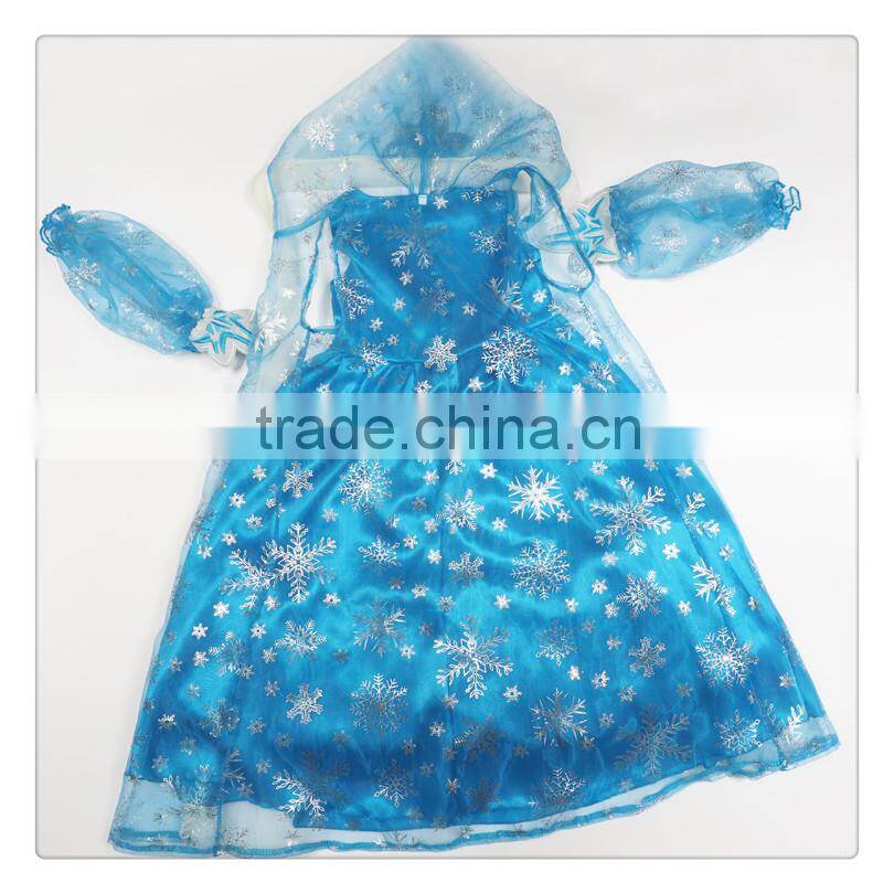 walson 2015 hot sell Girls dress colorful style princess kid dress for child