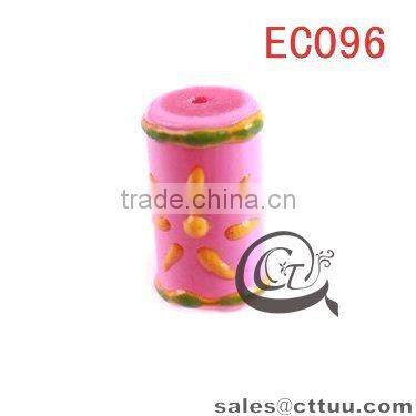 Wholesale top quantity acrylic pink glass round beads EC096 (DIY)