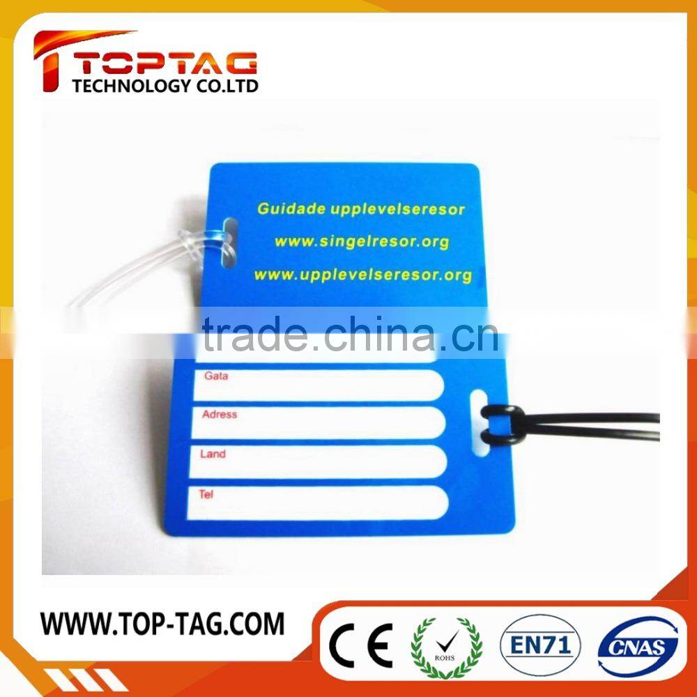 2015 eco-friendly hot sale plastic soft pvc custom luggage tag for airport