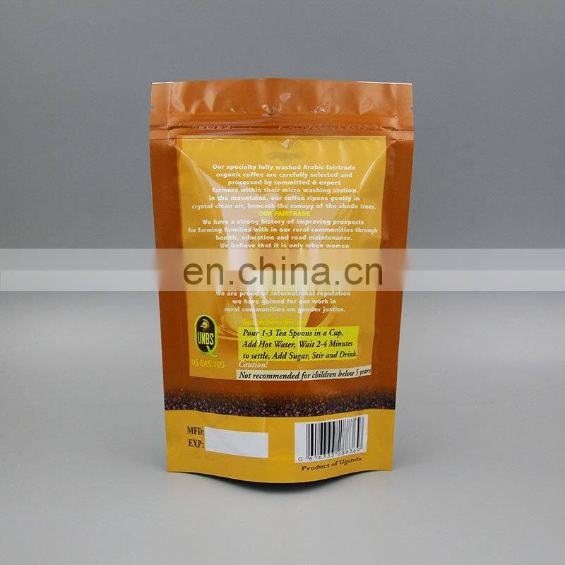 custom printed mylar plastic zip lock vented coffee bags 16oz