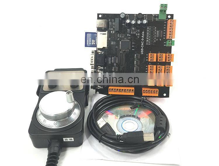 9Axis CNC Controller Kit 100KHz Stepper Motor Controller Breakout Board + Handwheel+USB Cable+CD