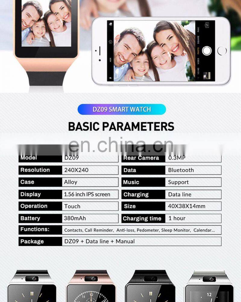 DZ09 Smart Watch With Camera Photpgraph Message Remind Support TF Card SIM Fitness Tracker Sport Smartwatch a1 DZ09