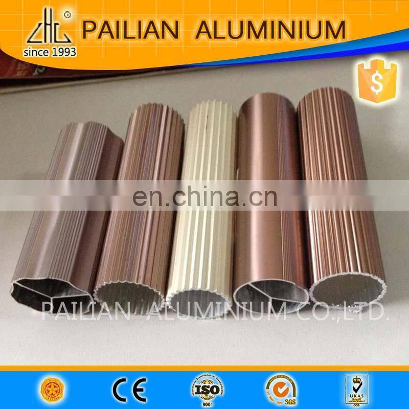Vintage home decor aluminium profile ,wood texture aluminium pole,wood grain aluminium curtain rob OEM