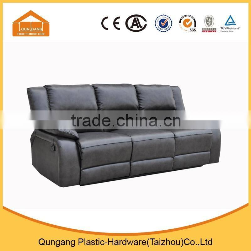 I shaped lounge leather sectional recliner sofa