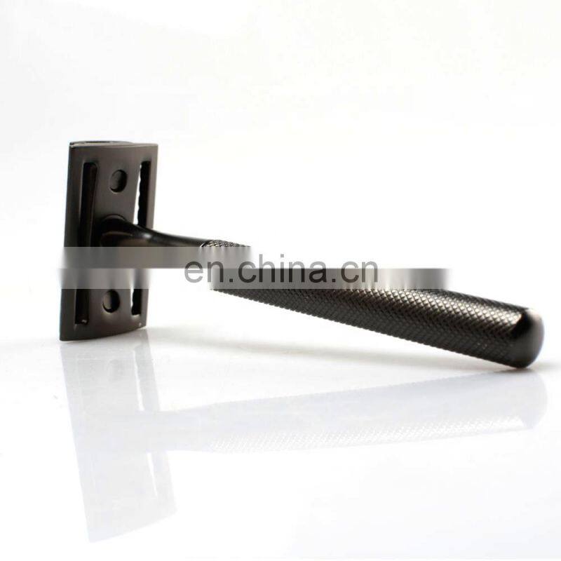 Professional Black Metal Handle Double Edge Blade Mens Safety Shave Razors