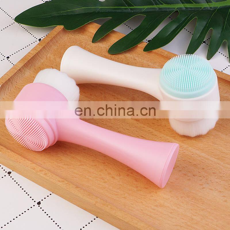 Wholesale Eco Friendly Biodegradable Korean Facial Cleansing Brush With Silicone Massage Brushes For Deep Cleaning