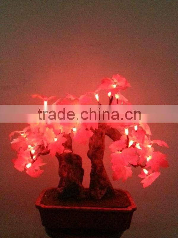Indoor lighted LED artificial maple bonsai tree