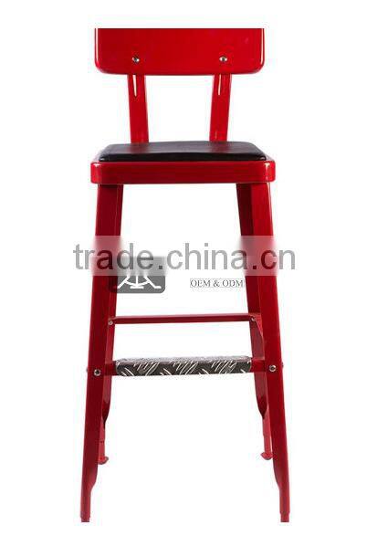 BC-136 Red Industrial Style Bar Chair