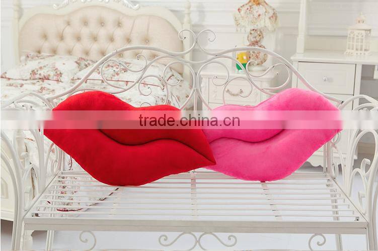 newest pink and red sex interesting lip shaped pillow