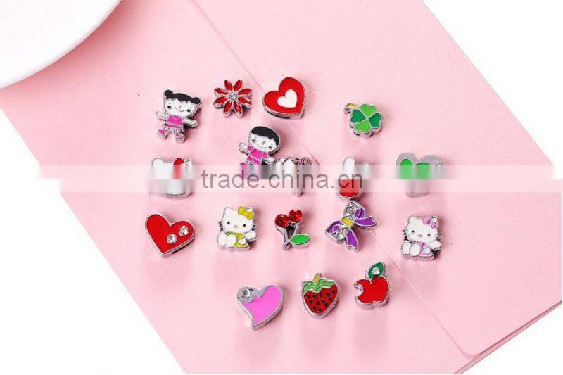 Zinc Alloy Cartoon Enamel Slide Charm 8mm inner Width Wholesale