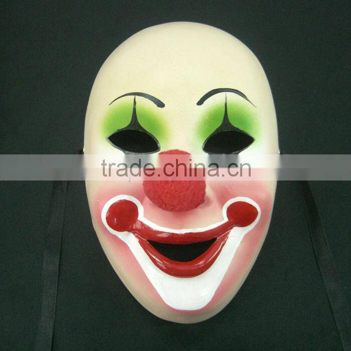 Comedic Joker Masque Big Red Nose Hand Painted For Masquerade