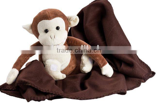 2015 plush baby monkey blanket/fleece blanket monkey/monkey fleece blanket