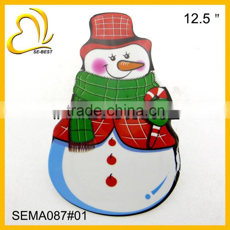 Snowman melamine plate, X-mas melamine plate, dishes