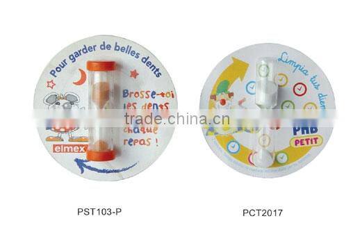 Plastic Hourglass Sand Timer with Imprint Cardboard