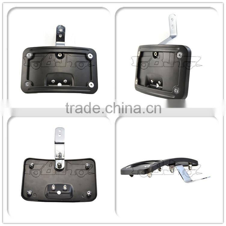 BJ-LPL-388 Aluminum Gloss black curved license plate frame bracket