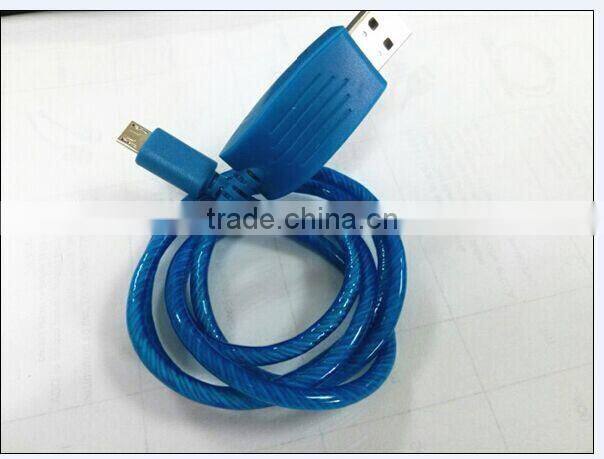 New design EL flowing USB data cable for iphone for android