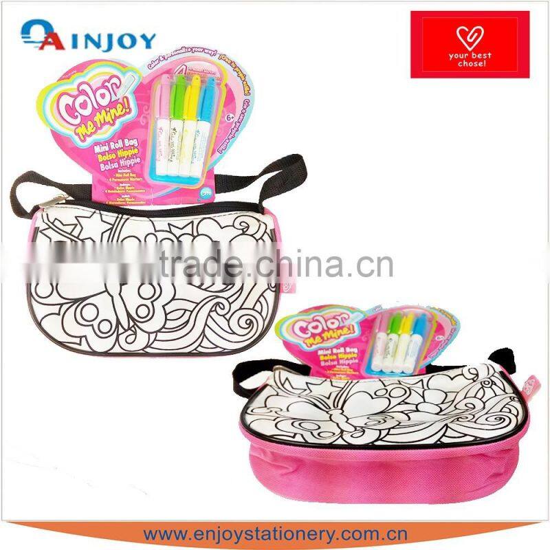 FASHION ME diy kids hang bag shopping bag with 4 color markers
