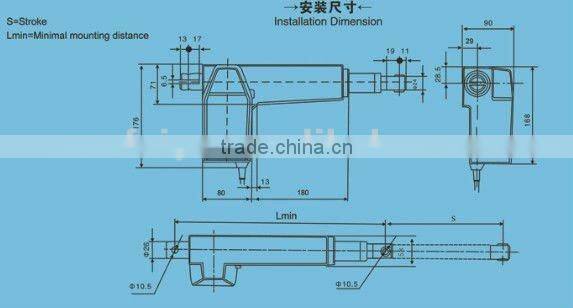 12 inch 36inches electric linear actuators motor