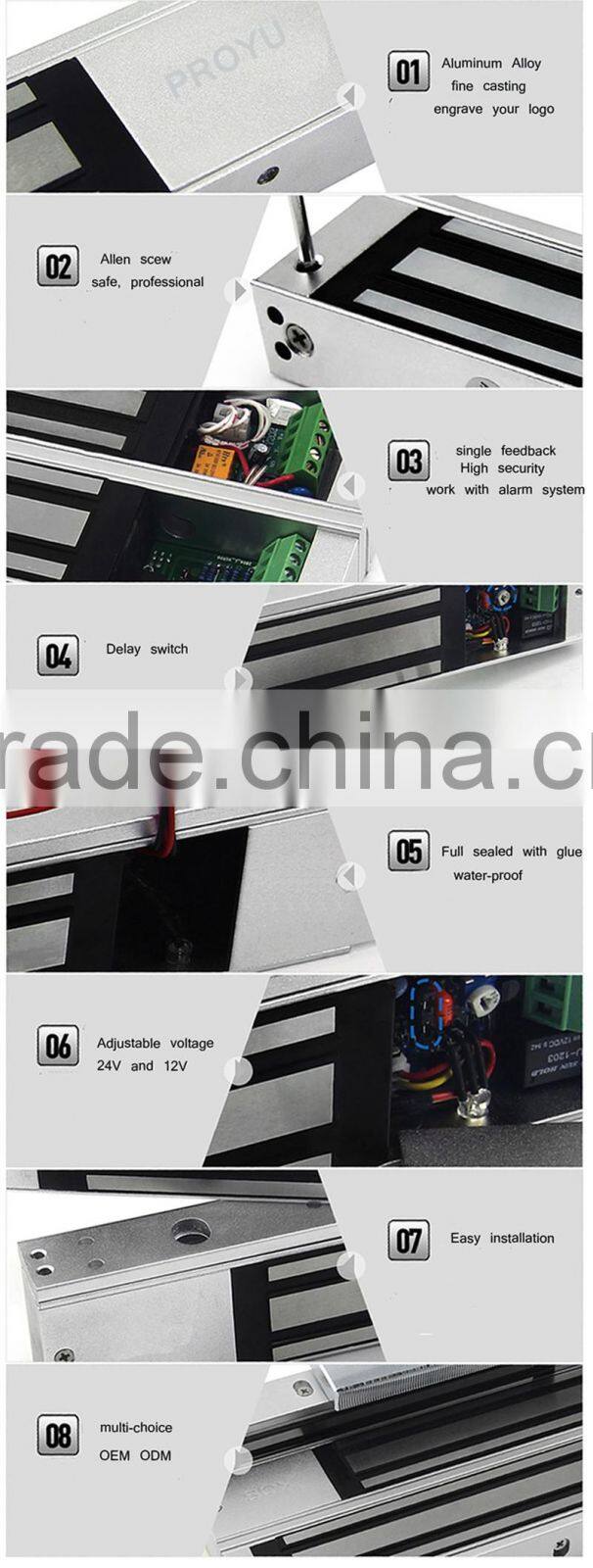 Single door 280kg holding force access control Magnetic door Lock electric lock PY-EL5-4