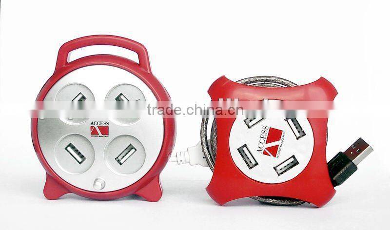 min hot selling and mini USB HUB WITH 4PORT CLOCK USB HUB