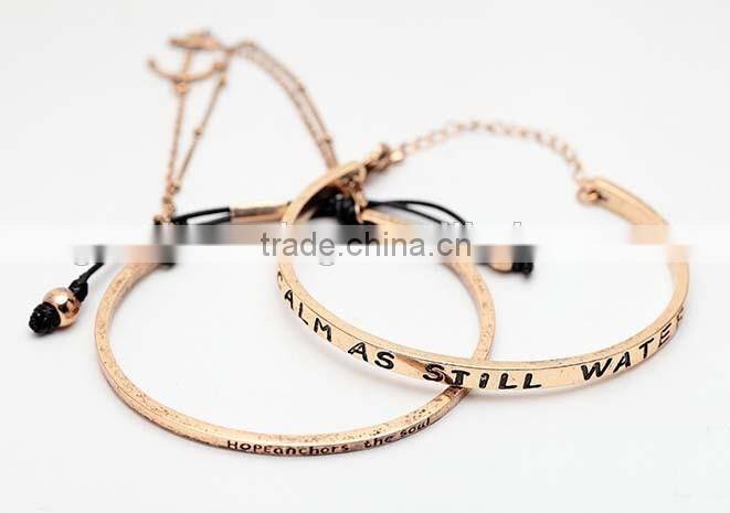 Stylish dangle charms cuff bangles