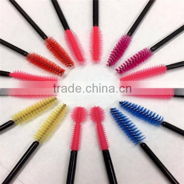BLUEFRAG Eyelash Brush One-Off Disposable Synthetic Fiber Mascara Applicator Wand Brush Pink Rose Red Black 7 Colors 50 Pcs