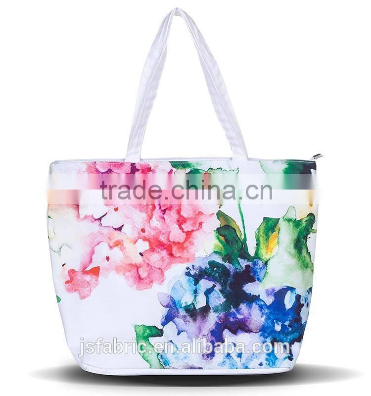 Summer Style Floral Printing Women Girl Canvas Tote Casual Beach Bag
