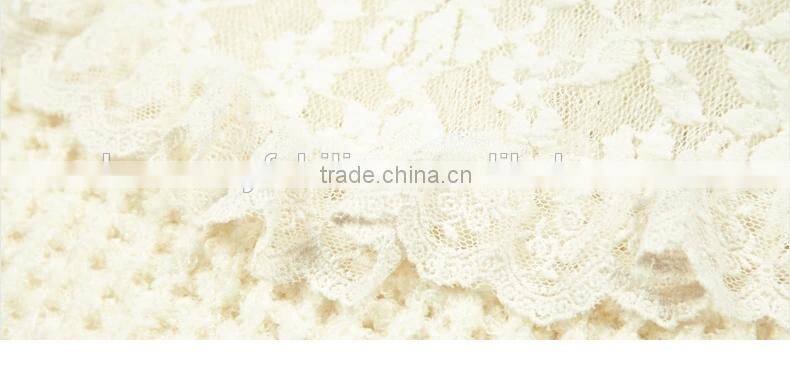 2015 new spring female thickened five points short sleeve lace sweater