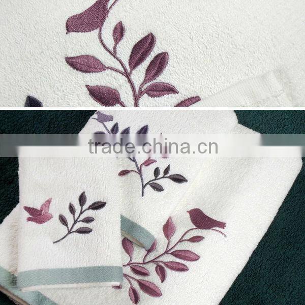 100%cotton velvet embroidered luxurious towel