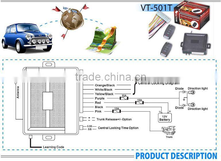 Victor Hottest universal lcd screen car alarm keyless entry