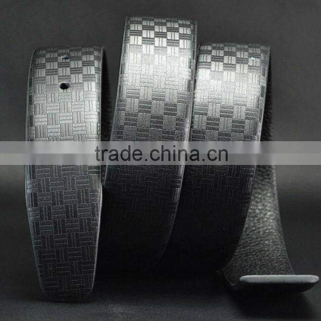 Cubic grid textured genuine cowhide leather mens western belts