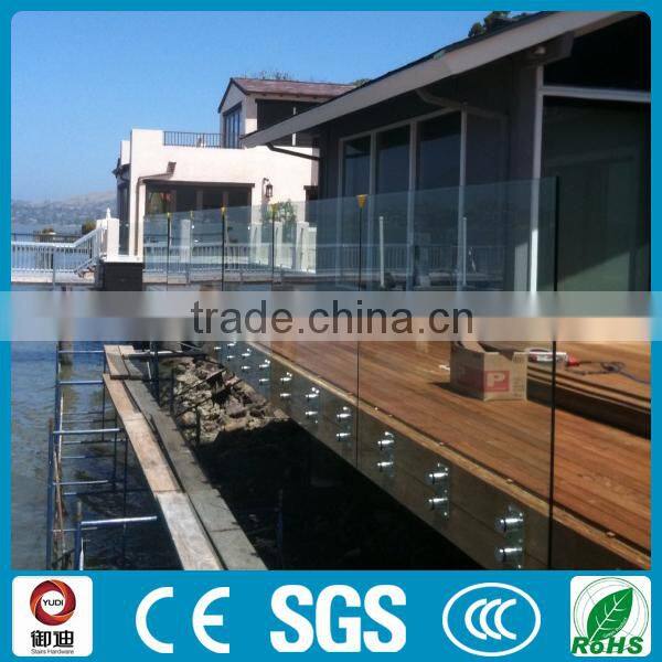 stainless steel exterior glass railing with standoff