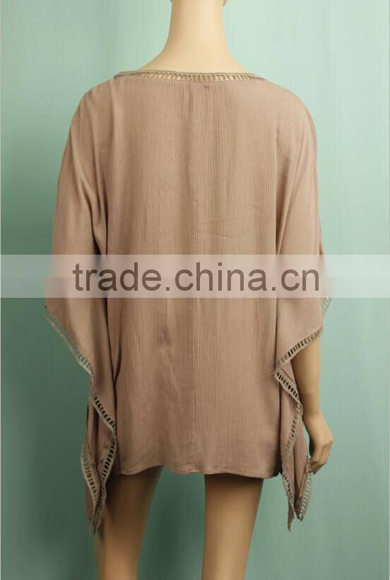 2016 S/S new style bat pattern bat short sleeve loose embroidery blouse