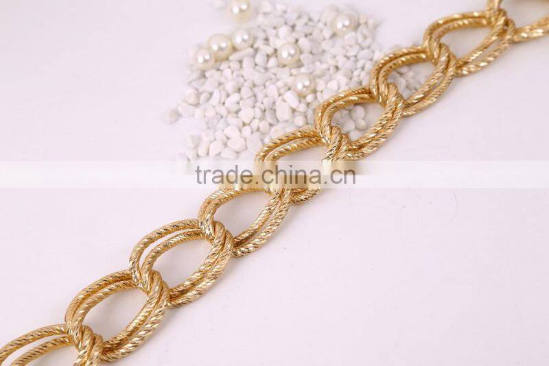 2016 Factory Direct Sell Aluminum Double chain ( jeans accessories chain free nickle)