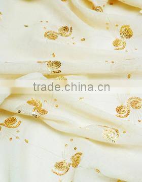 embroidery curtain with sequin and bead