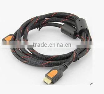 Long customized 1.4v male to male HDMI cable with braiding and magnetic rings