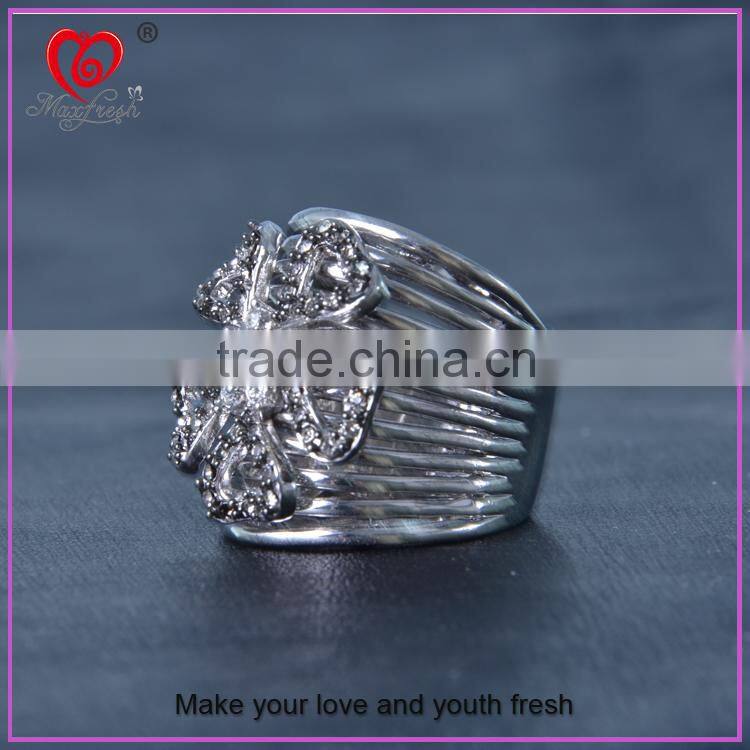 2015 Custom white gold plated stainless steel mens ring jewelry mens ring of steel