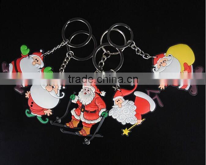 High quality Christmas 3d logo soft pvc keychain for promotion gift