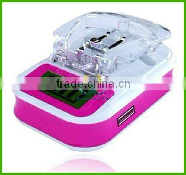 Universal charger with USB port and LCD