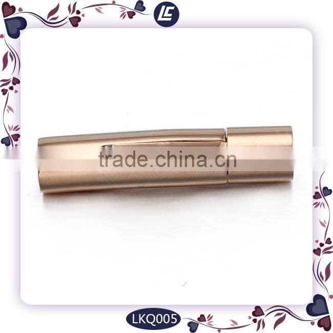 Exquisite cylinder snap clasp stainless steel closure in fashion type