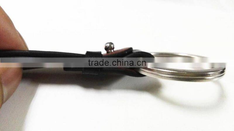 Fashionable Blank Leather Key Chain and metal