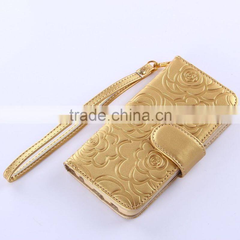 New arrival piriting leather filp case for samsung s6